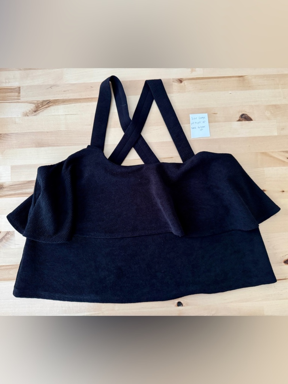 Madewell Texture & Thread Black Tiered Layered Tank Top